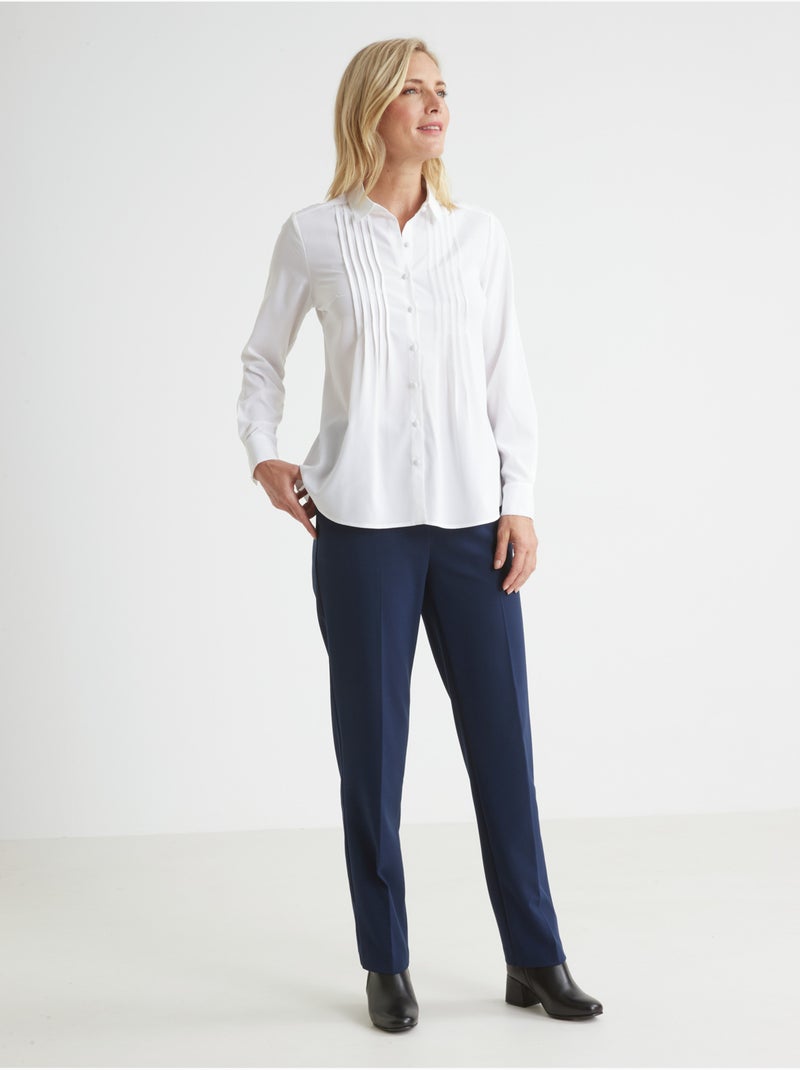 Chemisier effet plastron - DAXON Blanc Blanc - Kiabi