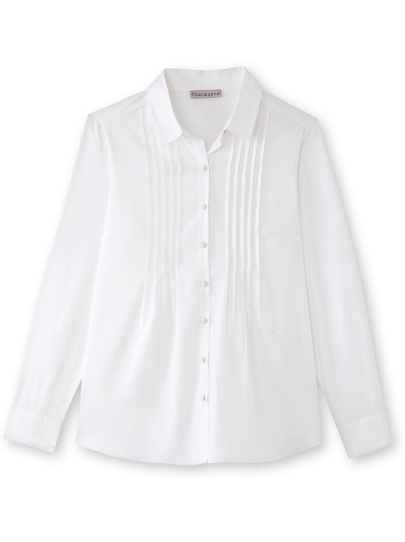 Chemisier effet plastron - DAXON Blanc Blanc - Kiabi