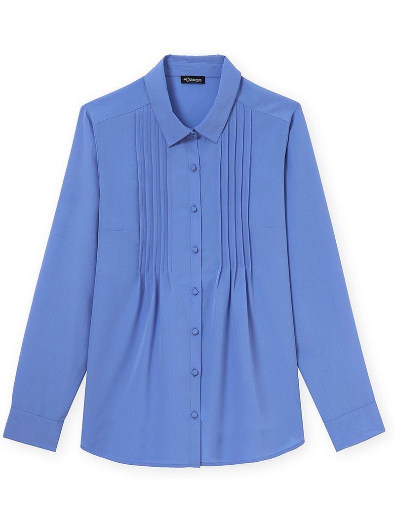 Chemisier effet plastron - DAXON Bleu - Kiabi