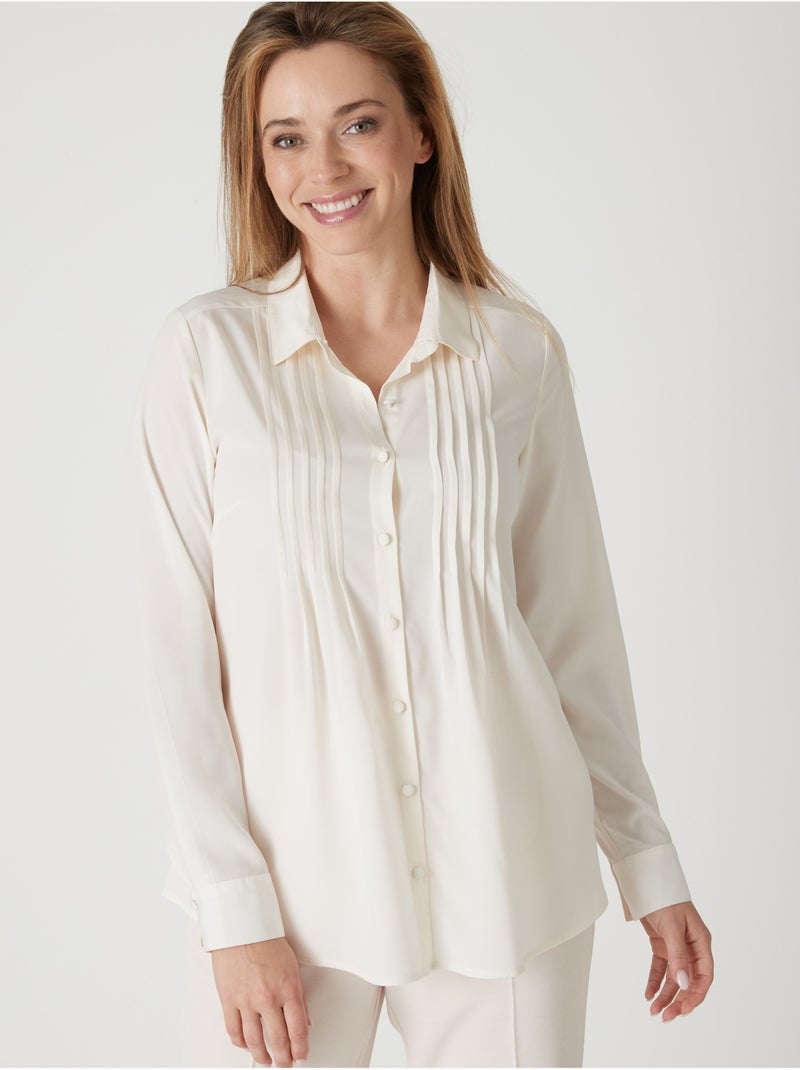 Chemisier effet plastron - DAXON Ecru - Kiabi