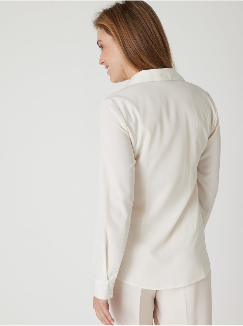 Chemisier effet plastron - DAXON Ecru - Kiabi