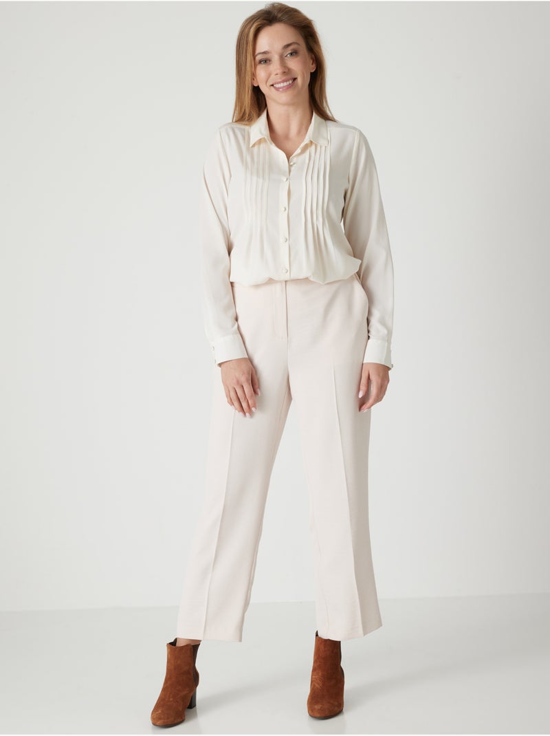 Chemisier effet plastron - DAXON Ecru - Kiabi