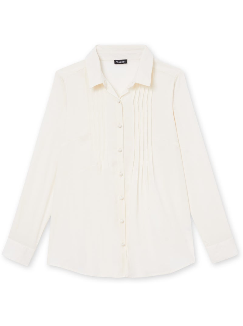 Chemisier effet plastron - DAXON Ecru - Kiabi