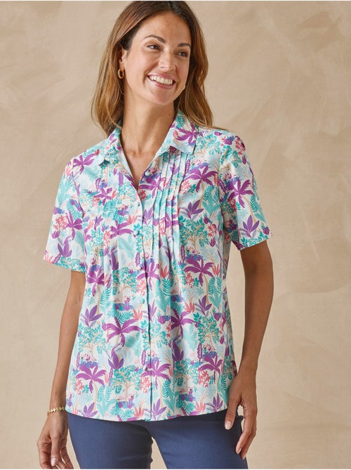 Chemisier effet plastron manches courtes - DAXON - Kiabi