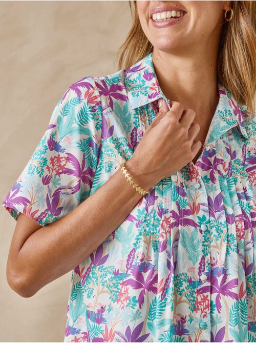 Chemisier effet plastron manches courtes - DAXON - Kiabi