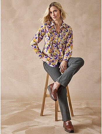 Chemisier effet plastron manches longues - DAXON