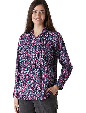 Chemisier effet plastron manches longues