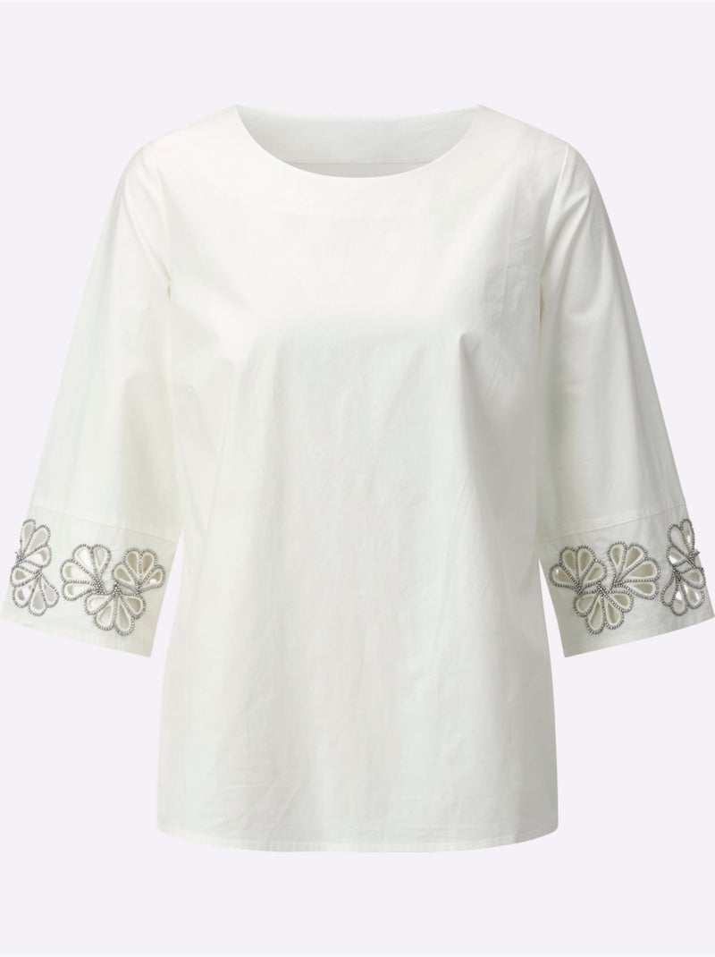 Chemisier En Coton 97% Coton - Taille Standard - Helline Ecru - Kiabi