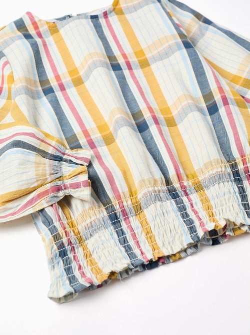 Chemisier en Coton à Carreaux - Kiabi