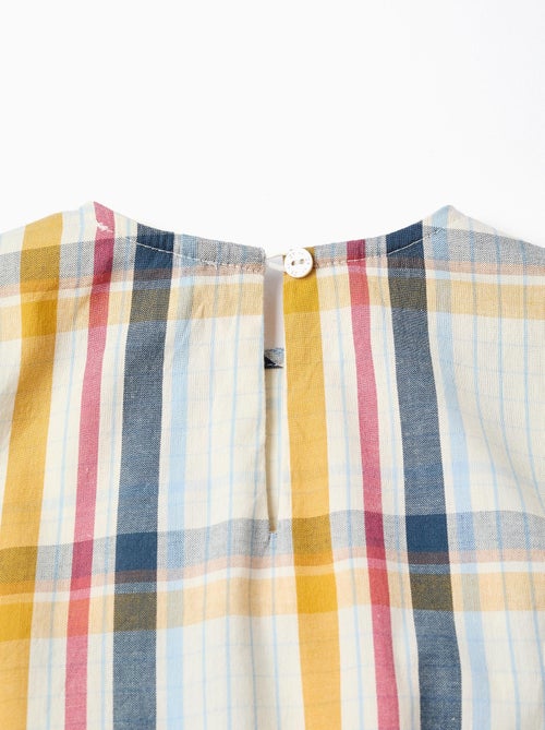 Chemisier en Coton à Carreaux - Kiabi