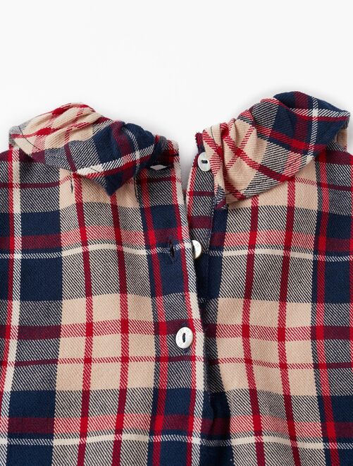 Tenue De Noël Pour Bébé Fille Ou Garçon - Body Manches Longues, Jupe Plaid Et Bandeau, Motif Cerf