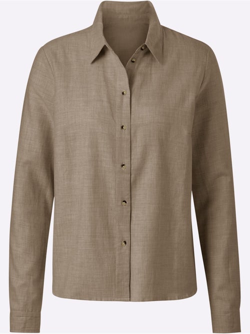 Chemisier en coton avec col chemise et manches longues - Taille standard - Witt - Kiabi Chemisier en coton avec col chemise et manches longues - Taille standard - Witt - Kiabi