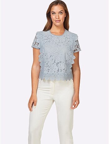 Chemisier En Coton Avec Différents Motifs De Dentelle - Taille Standard - helline