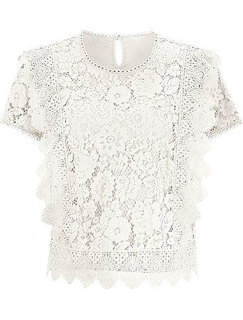 Chemisier En Coton Avec Différents Motifs De Dentelle - Taille Standard - helline