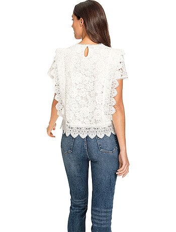 Chemisier En Coton Avec Différents Motifs De Dentelle - Taille Standard - helline