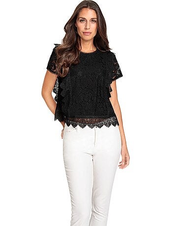 Chemisier En Coton Avec Différents Motifs De Dentelle - Taille Standard - helline