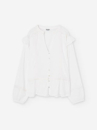 Chemisier en Coton avec Volants et Crochet