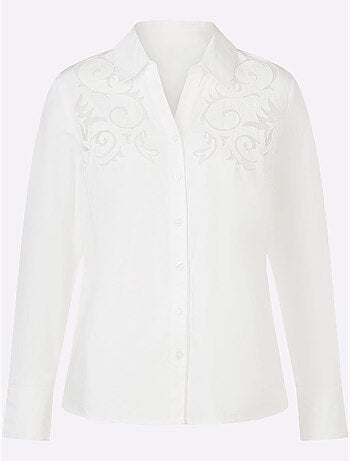 Chemisier En Coton Broderie Doublée De Résille - Taille Standard - Witt