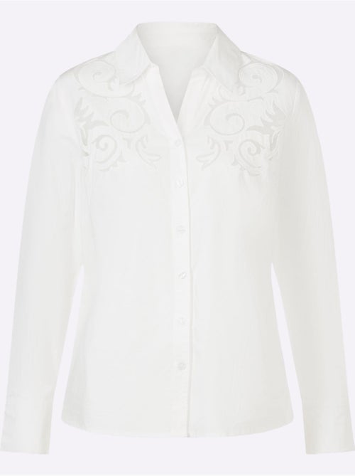 Chemisier En Coton Broderie Doublée De Résille - Taille Standard - Witt - Kiabi Chemisier En Coton Broderie Doublée De Résille - Taille Standard - Witt - Kiabi