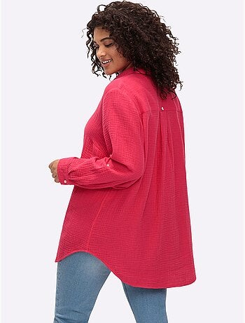 Chemisier en coton col chemisier moderne - taille standard - sheego