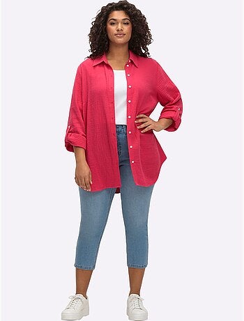 Chemisier en coton col chemisier moderne - taille standard - sheego
