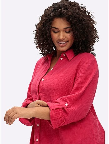 Chemisier en coton col chemisier moderne - taille standard - sheego