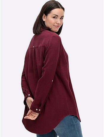 Chemisier en coton col chemisier moderne - taille standard - sheego