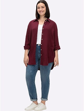 Chemisier en coton col chemisier moderne - taille standard - sheego