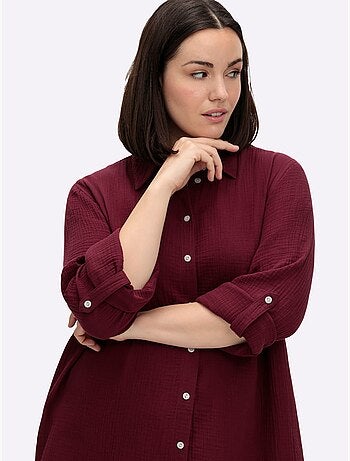 Chemisier en coton col chemisier moderne - taille standard - sheego