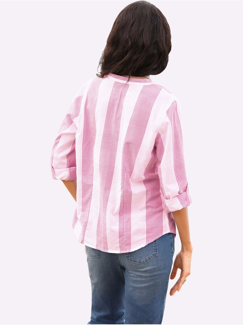 Chemisier En Coton Coupe Droite Flatteuse - Taille Standard - Witt Rose fushia - Kiabi