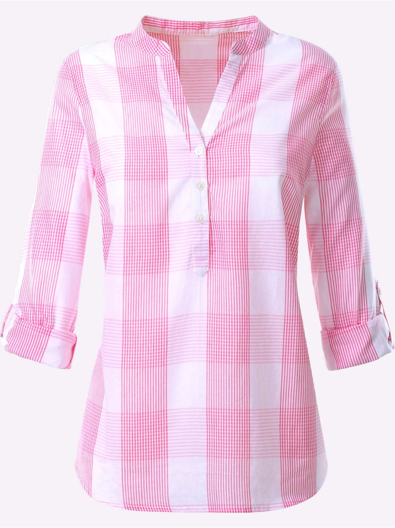 Chemisier En Coton Coupe Droite Flatteuse - Taille Standard - Witt Rose fushia - Kiabi