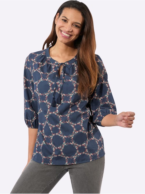 Chemisier En Coton Coupe En A Affinante - Taille Standard - Witt - Kiabi Chemisier En Coton Coupe En A Affinante - Taille Standard - Witt - Kiabi