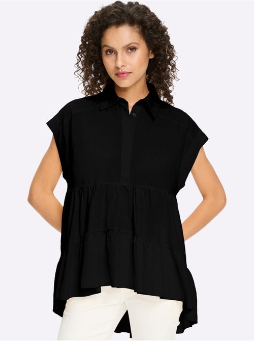 Chemisier en coton coupe évasée - taille standard - helline - Kiabi Chemisier en coton coupe évasée - taille standard - helline - Kiabi