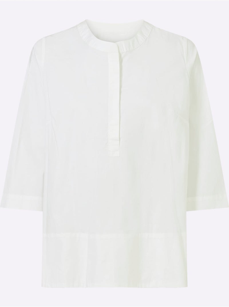 Chemisier En Coton Coupe Moderne - Taille Standard - Helline Blanc - Kiabi