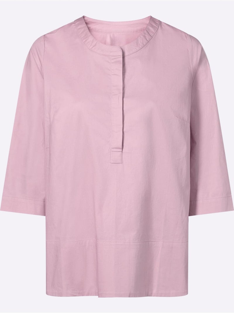 Chemisier En Coton Coupe Moderne - Taille Standard - Helline Rose - Kiabi