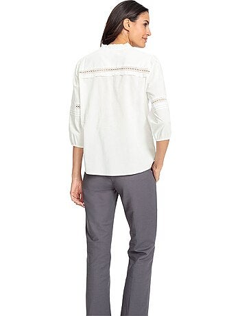 Chemisier En Coton Détails Transparents En Dentelle - Taille Standard - Witt