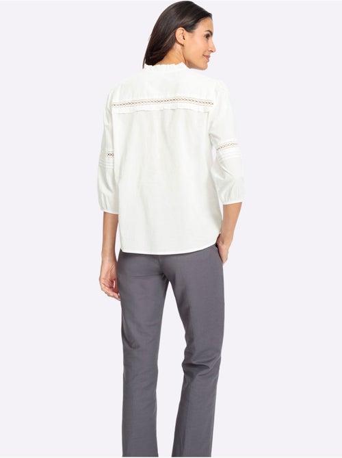 Chemisier En Coton Détails Transparents En Dentelle - Taille Standard - Witt - Kiabi