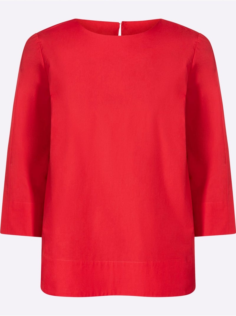 Chemisier En Coton Facile à Assortir - Taille Standard - Helline Rouge - Kiabi