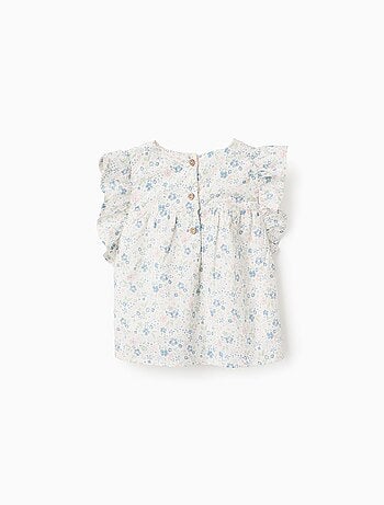 Chemisier en Coton Floral avec Volants