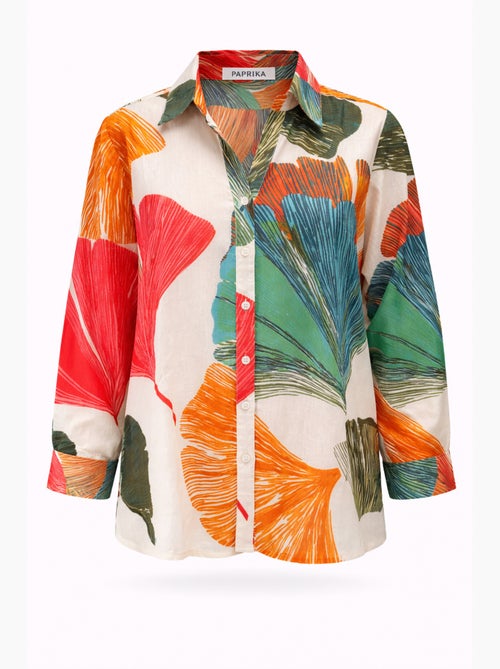 Chemisier en coton imprimé ginkgo PAPRIKA - Kiabi