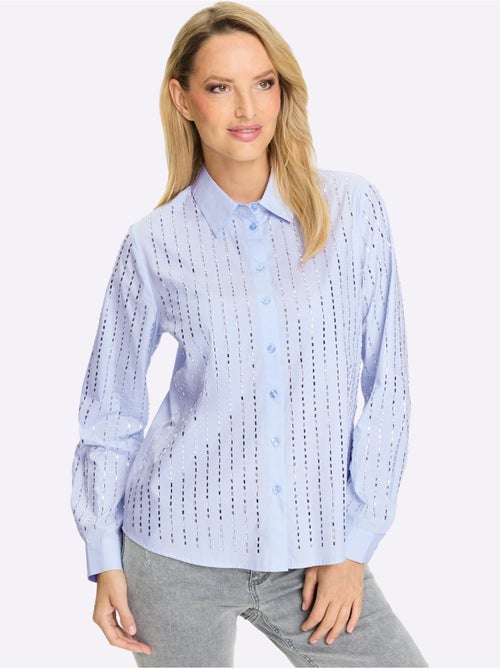 Chemisier En Coton Jolies Pierres Brillantes Fantaisie - Taille Standard - helline - Kiabi