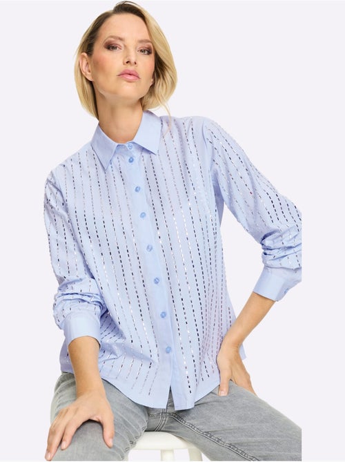 Chemisier En Coton Jolies Pierres Brillantes Fantaisie - Taille Standard - helline - Kiabi