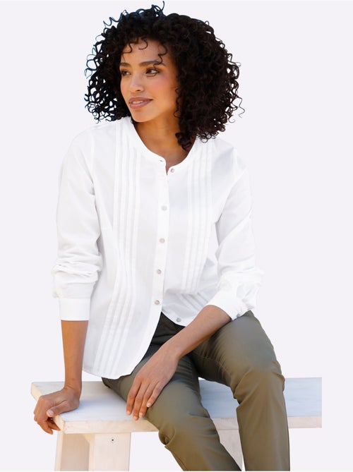 Chemisier En Coton Nervures Affinantes - Taille Standard - Helline - Kiabi Chemisier En Coton Nervures Affinantes - Taille Standard - Helline - Kiabi