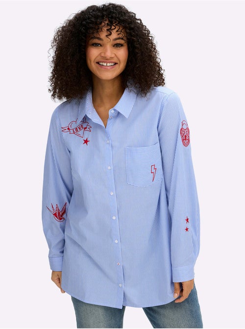Chemisier En Coton Ourlet Arrondi - Taille Standard - Sheego - Kiabi