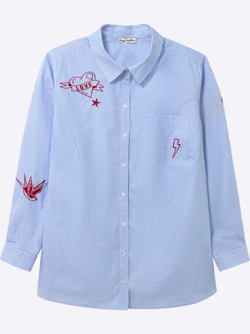 Chemisier En Coton Ourlet Arrondi - Taille Standard - Sheego - Kiabi