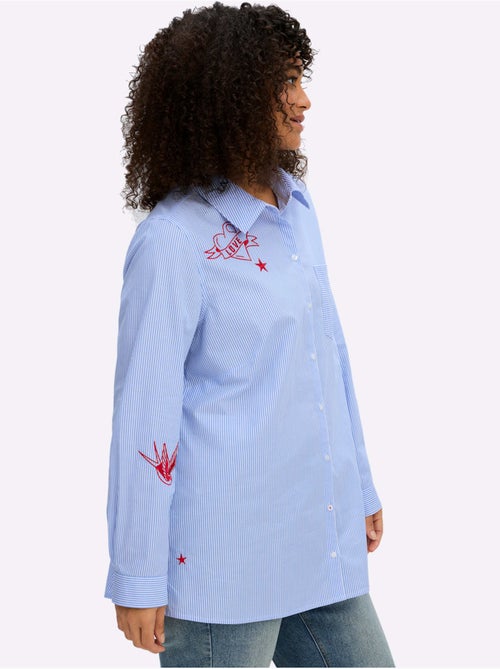 Chemisier En Coton Ourlet Arrondi - Taille Standard - Sheego - Kiabi