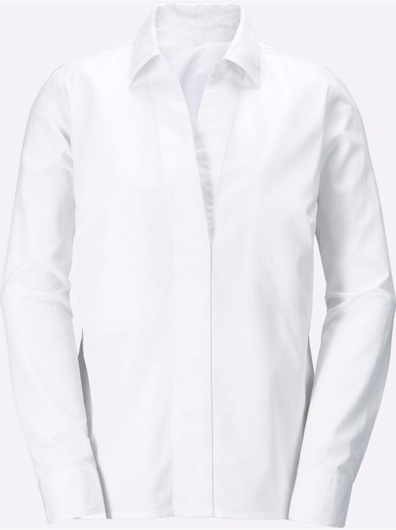 Chemisier En Coton Pur Coton - Taille Standard - Helline Blanc - Kiabi