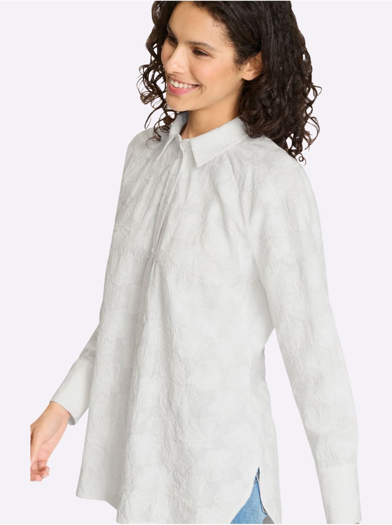Chemisier En Coton Pur Coton - Taille Standard - Helline Ecru - Kiabi