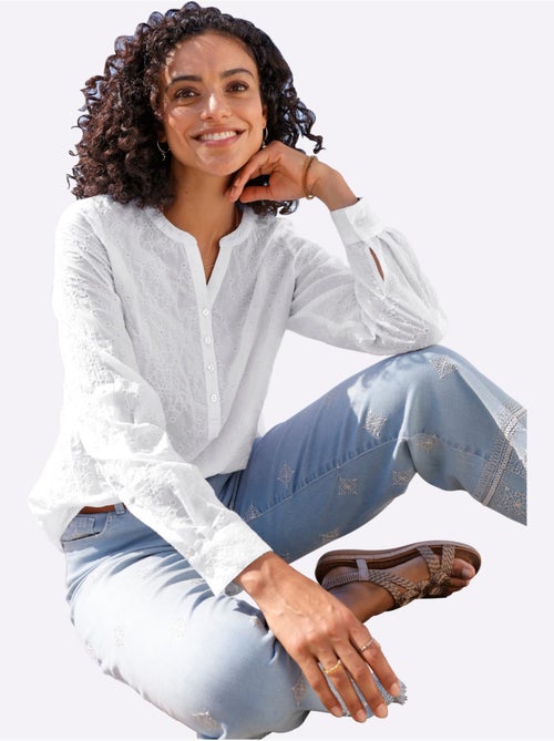 Chemisier En Coton Pur Coton - Taille Standard - Witt - Kiabi Chemisier En Coton Pur Coton - Taille Standard - Witt - Kiabi
