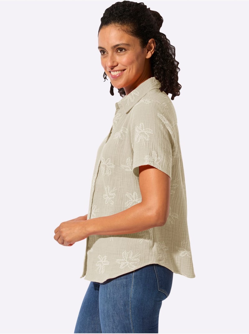 Chemisier En Coton Pur Coton - Taille Standard - Witt Ecru/Sable - Kiabi